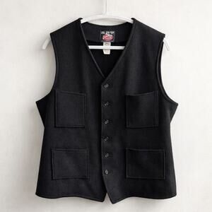 Johnson Woolen Mills Black Wool Vest – Medium Tall – Heritage Workwear